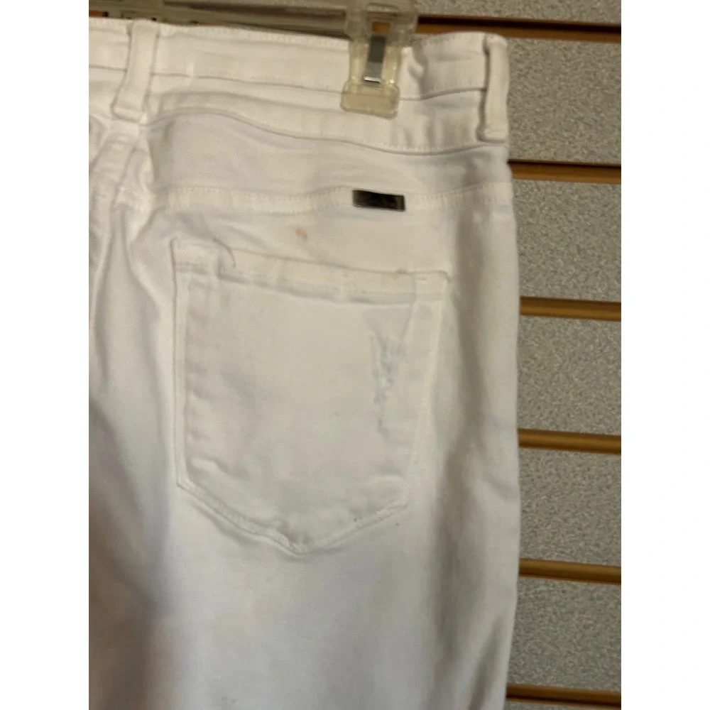 KanCan Womens White High Rise Straight Leg Distressed Hem Jeans KC5217WT Size 29